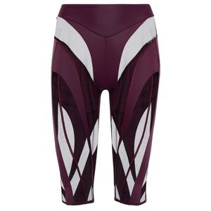 Mugler Multi-Panel Biker Shorts Raisin and Black Size FR 36